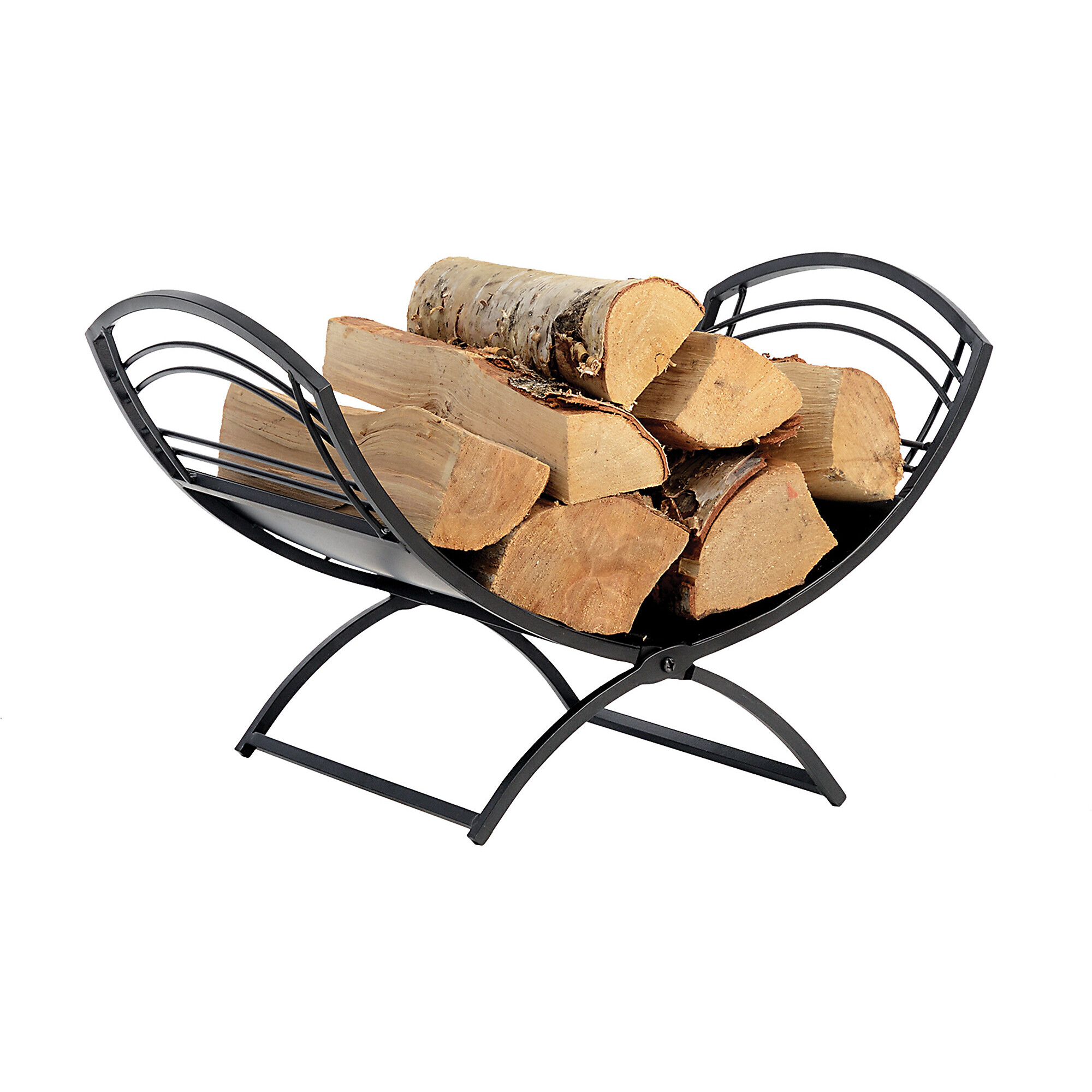 ShelterLogic Fireplace Classic Log Holder - Steel, Decorative Edging, Black, Model# 90392